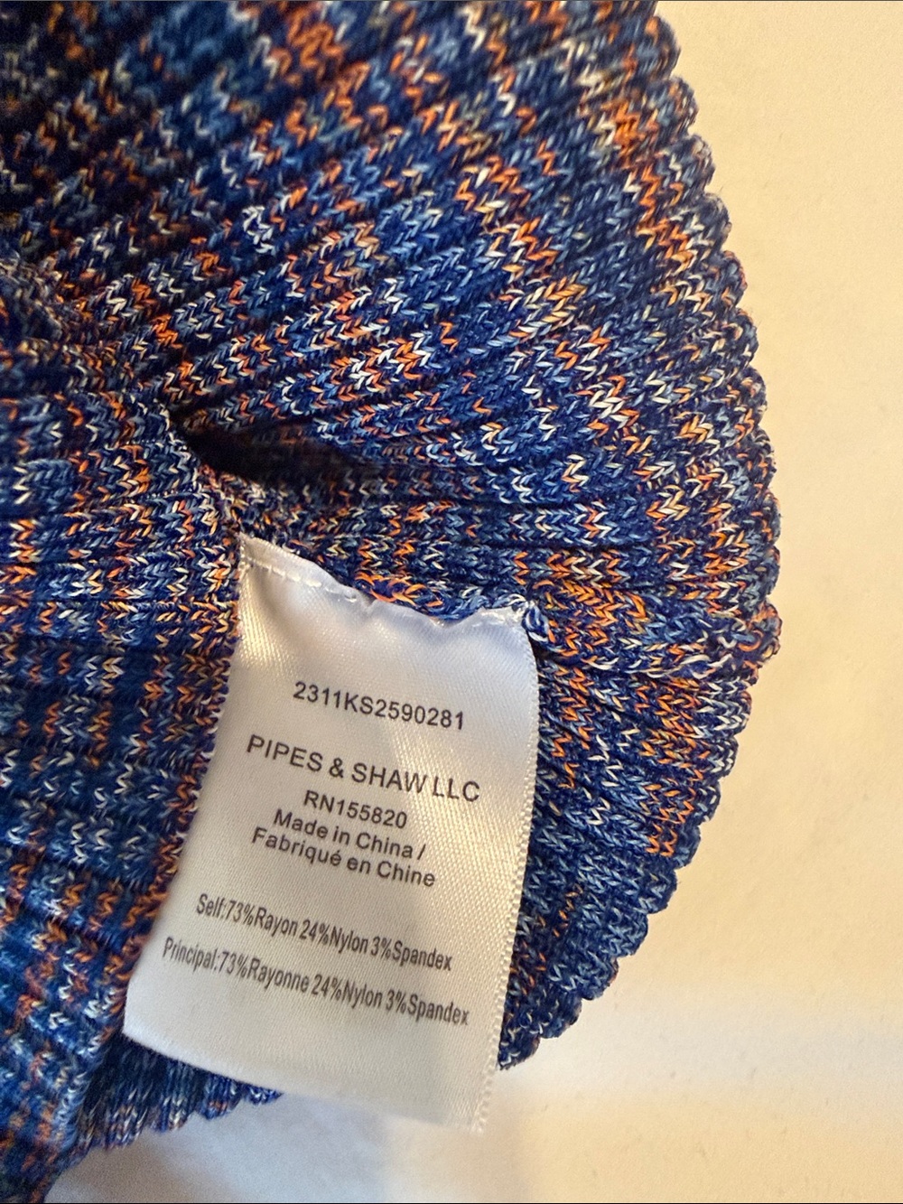 Veronica Beard Blue Multicolor Ribbed Sweater with Collar - Picture 6 of 9
